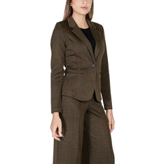 ICHI Green Polyester Blazer - IT44|L - Coats & Jackets