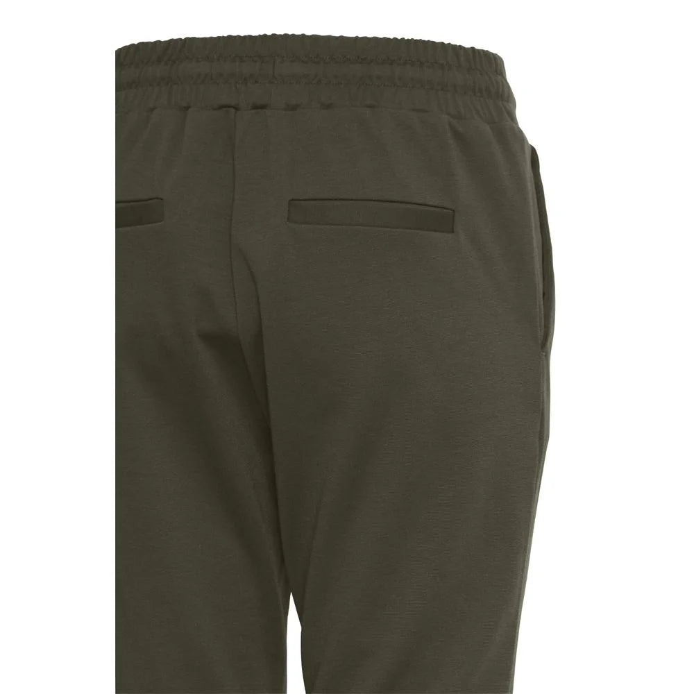 ICHI Green Polyester Pant - Trousers