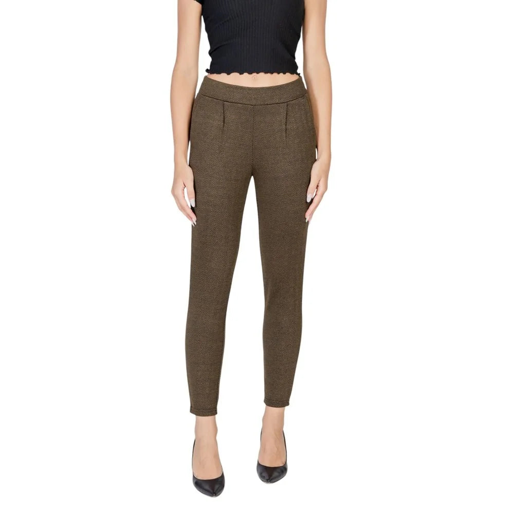 ICHI Green Polyester Skinny Pant - Trousers