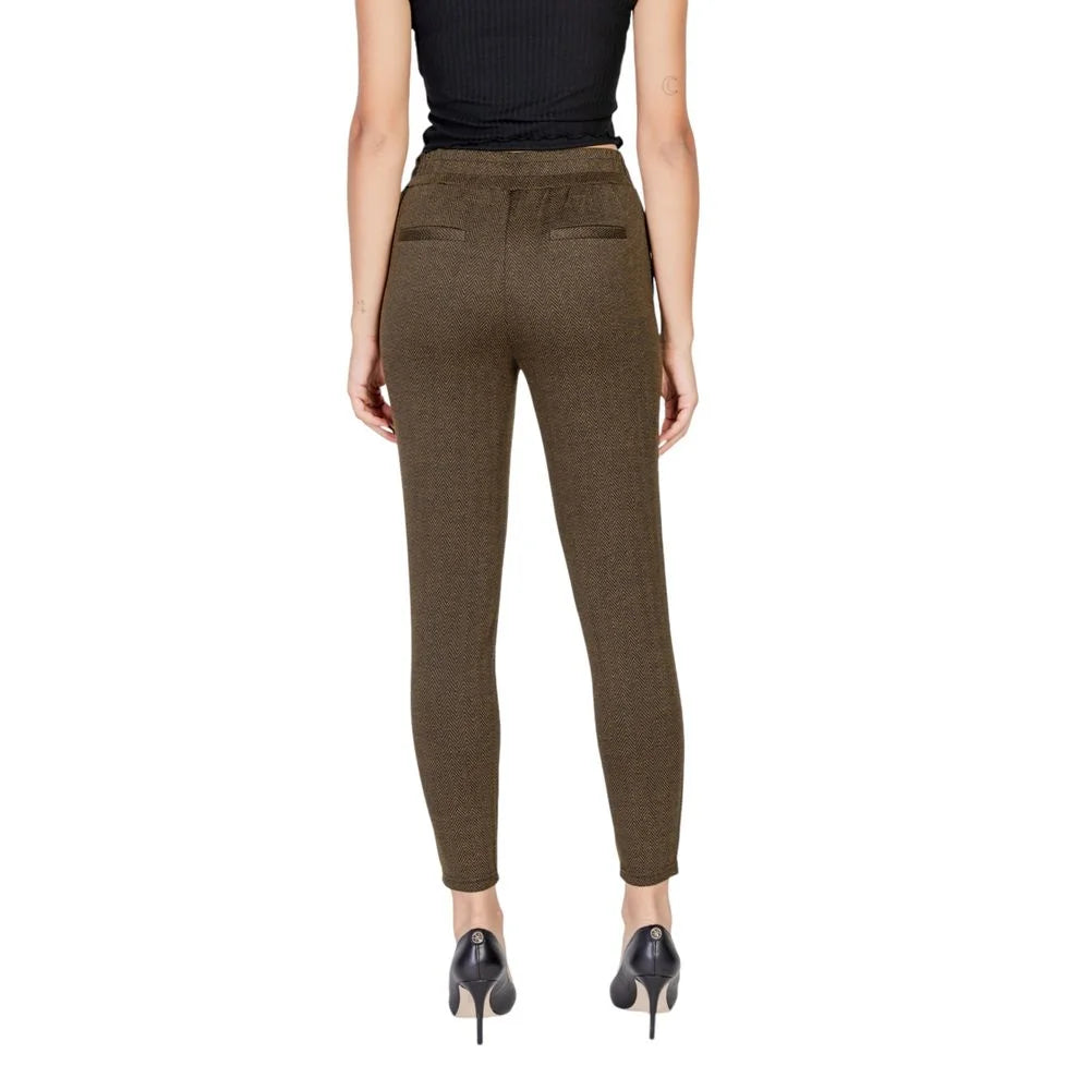 ICHI Green Polyester Skinny Pant - Trousers