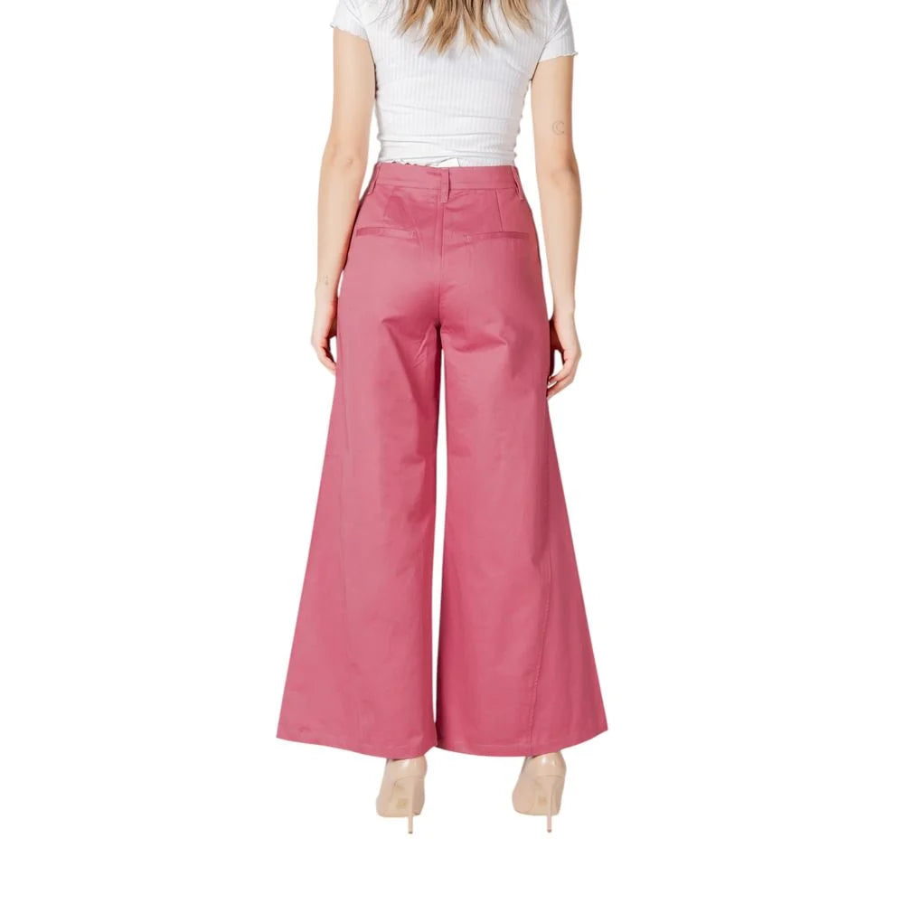 ICHI Pink Cotton Pant - IT36|XXS - Trousers