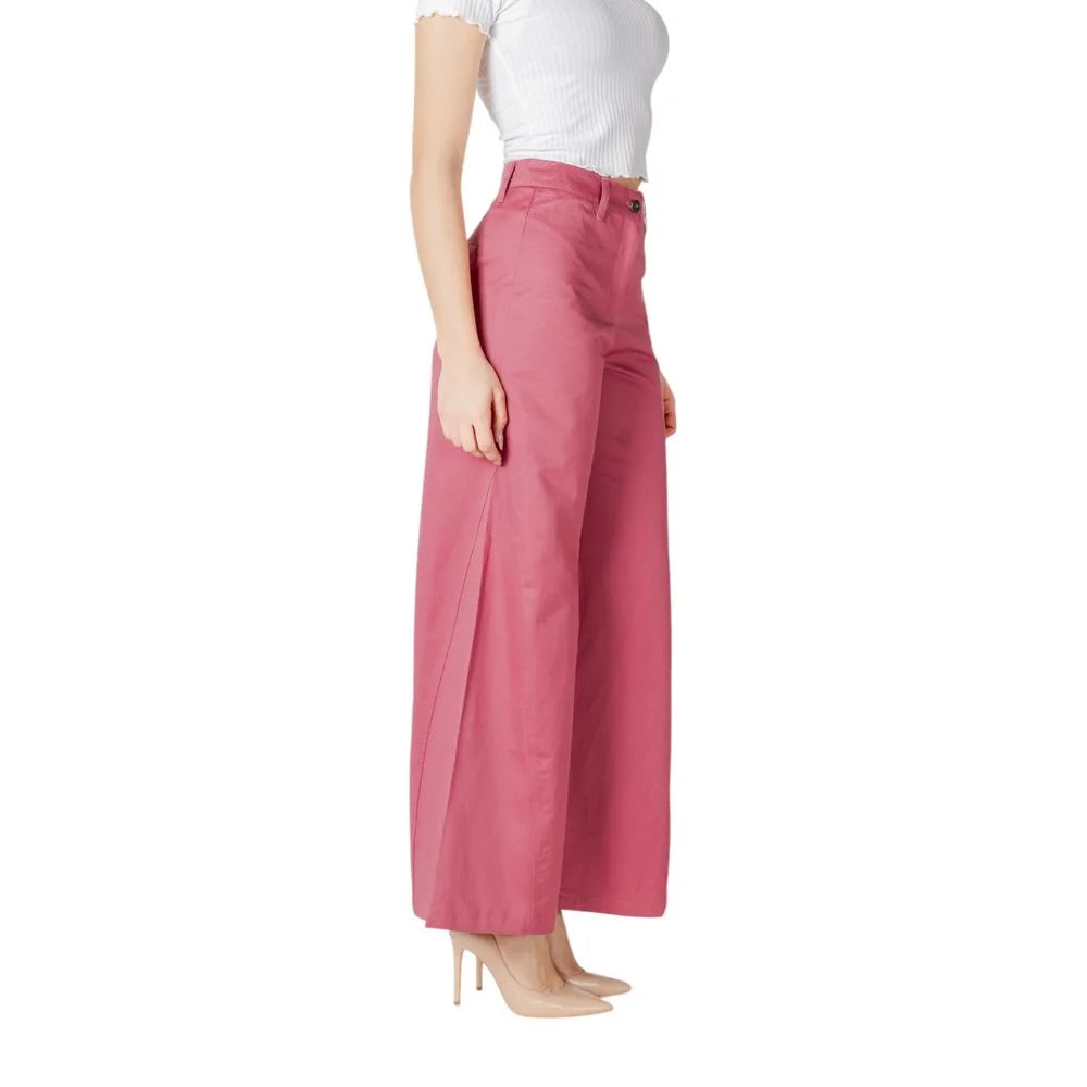 ICHI Pink Cotton Pant - IT36|XXS - Trousers