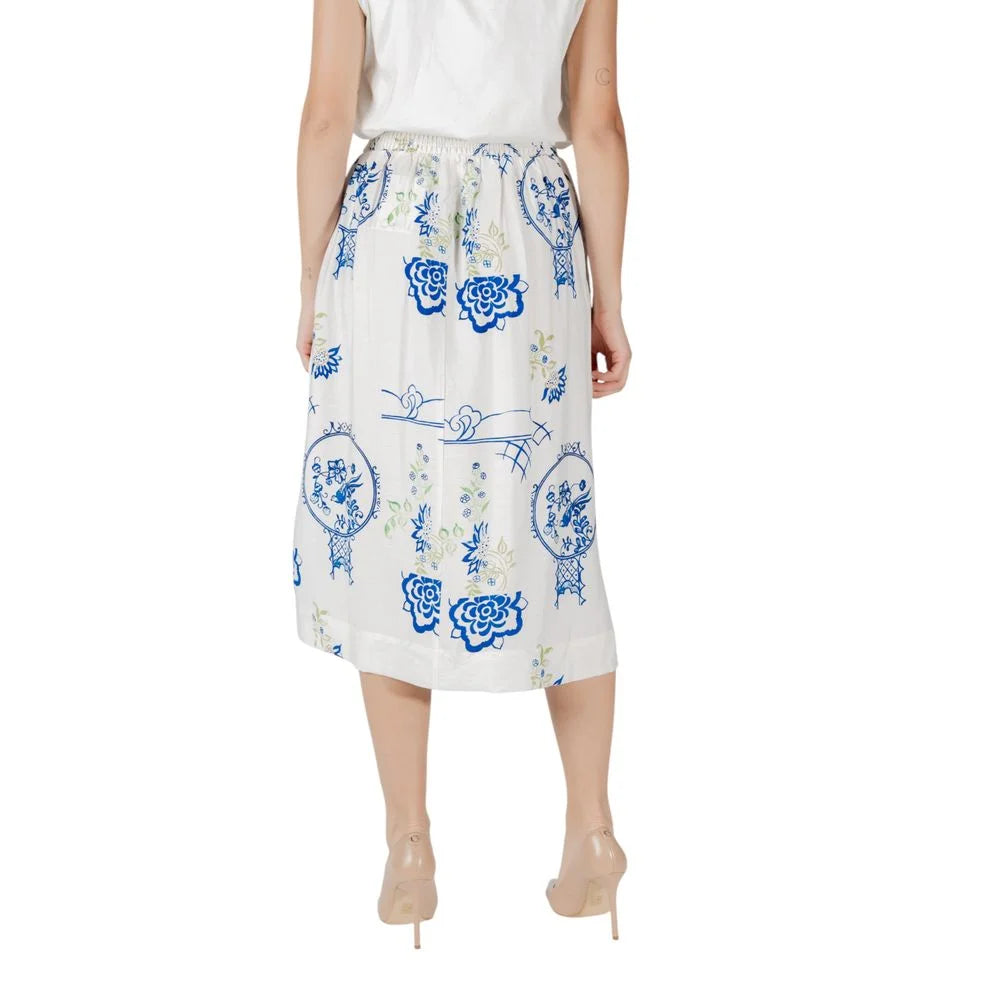 ICHI White Viscose Skirt - IT42|M - Skirts