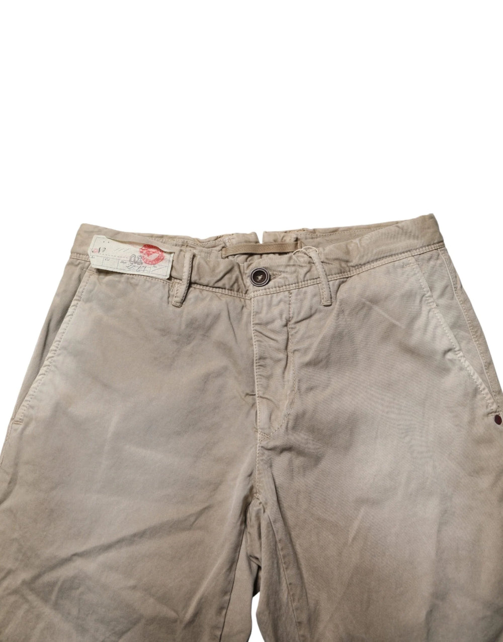 Incotex Beige Mid Waist Straight Women Casual Chino Trouser Pants - W30