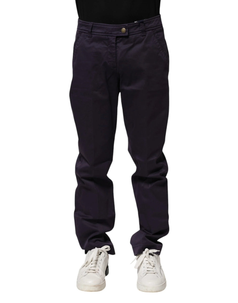 Incotex Dark Purple Mid Waist Casual Straight Pants - IT44 | XS - Chinos