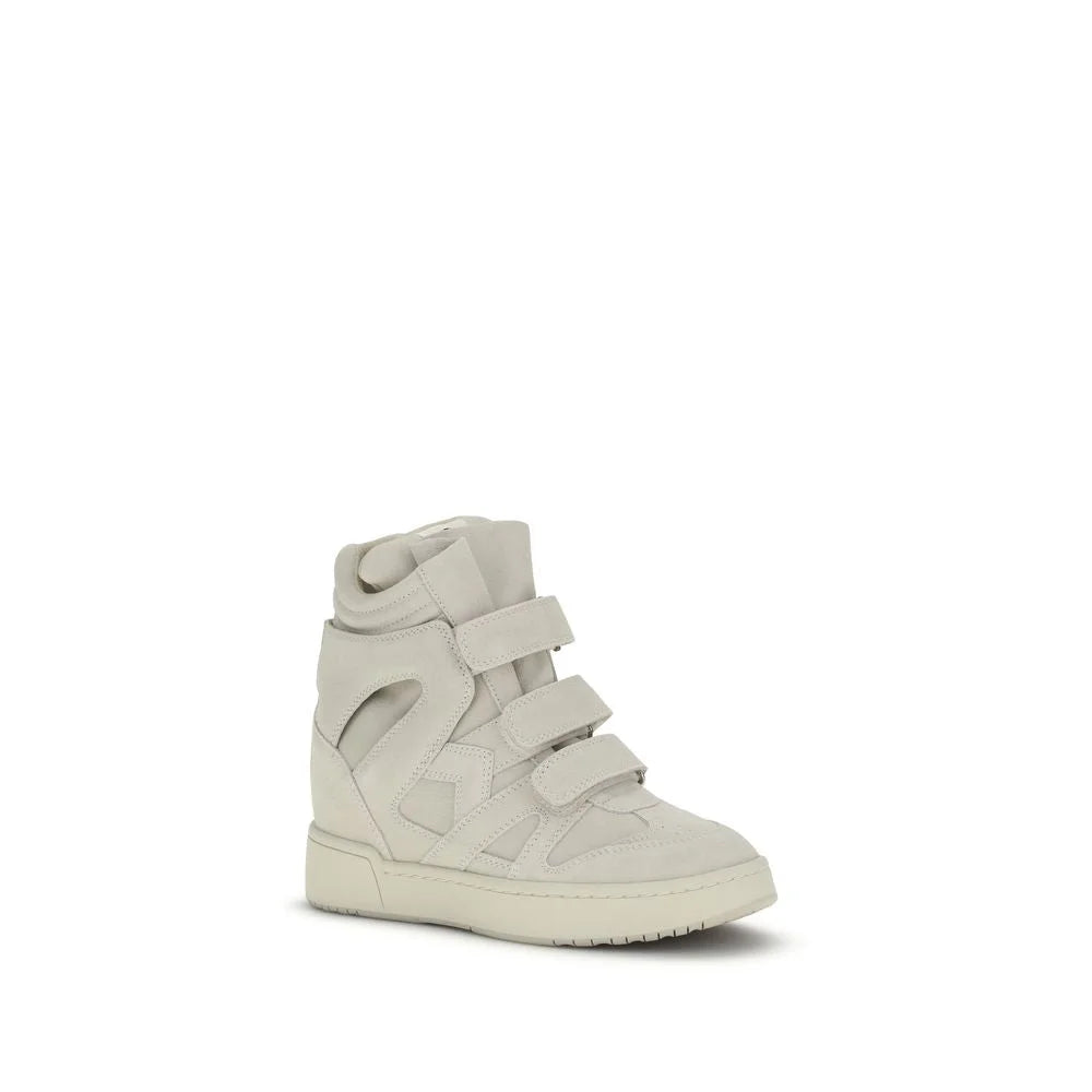Isabel Marant Beige Calf Leather Bos Taurus Platform Sneakers - EU39/US9