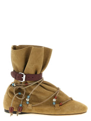Isabel Marant Beige Calfskin Ankle Boots - EU40/US10