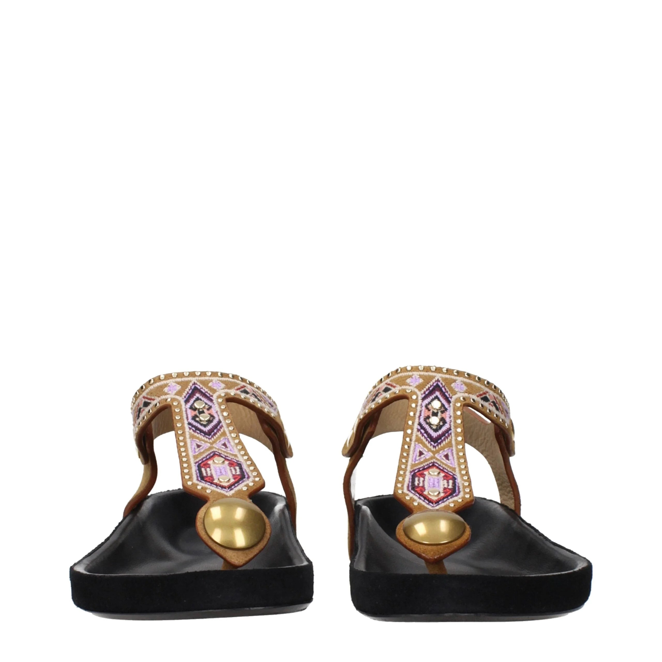 Isabel Marant Beige Leather Flip-Flop Sandals - EU39/US9