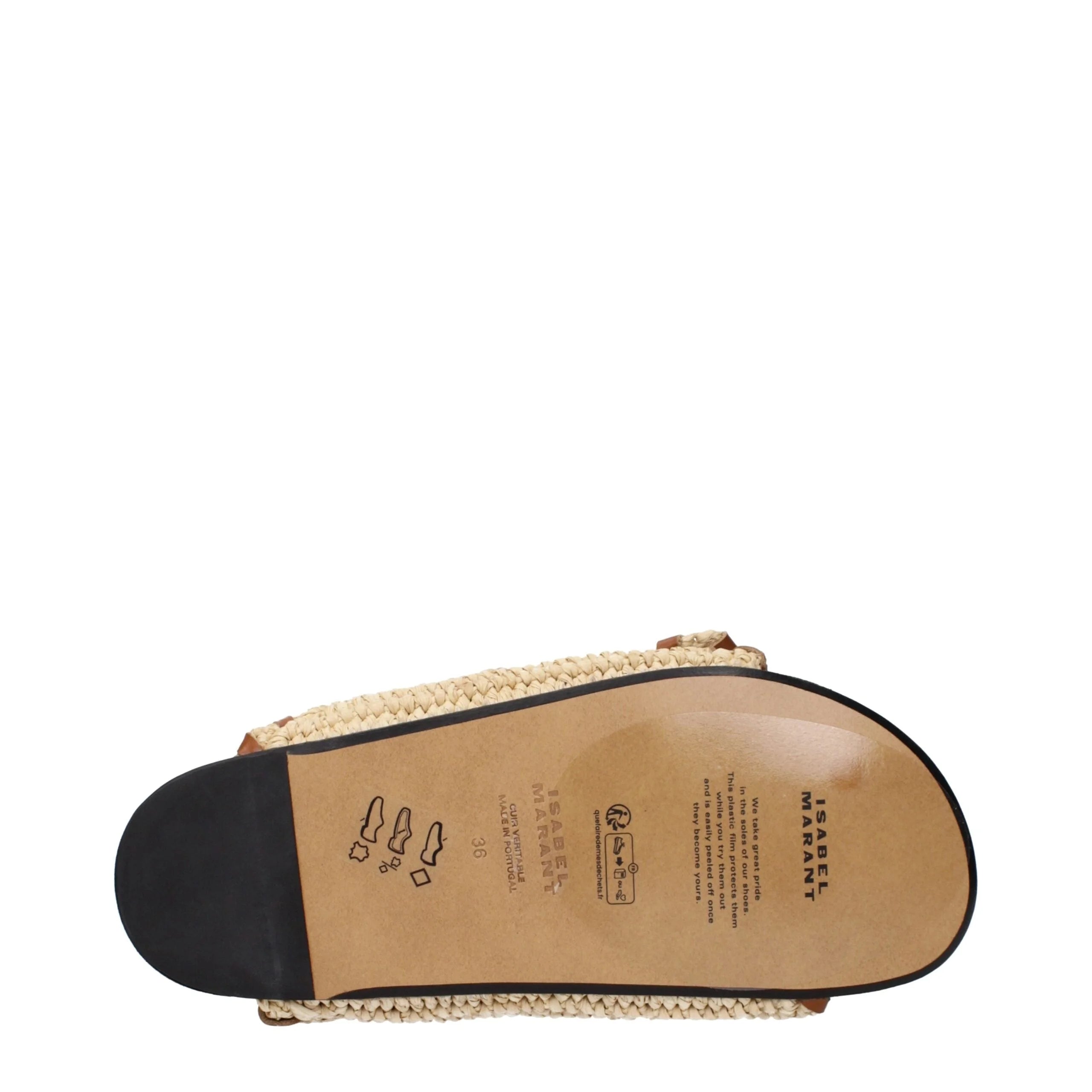 Isabel Marant beige raffia slippers sandaler