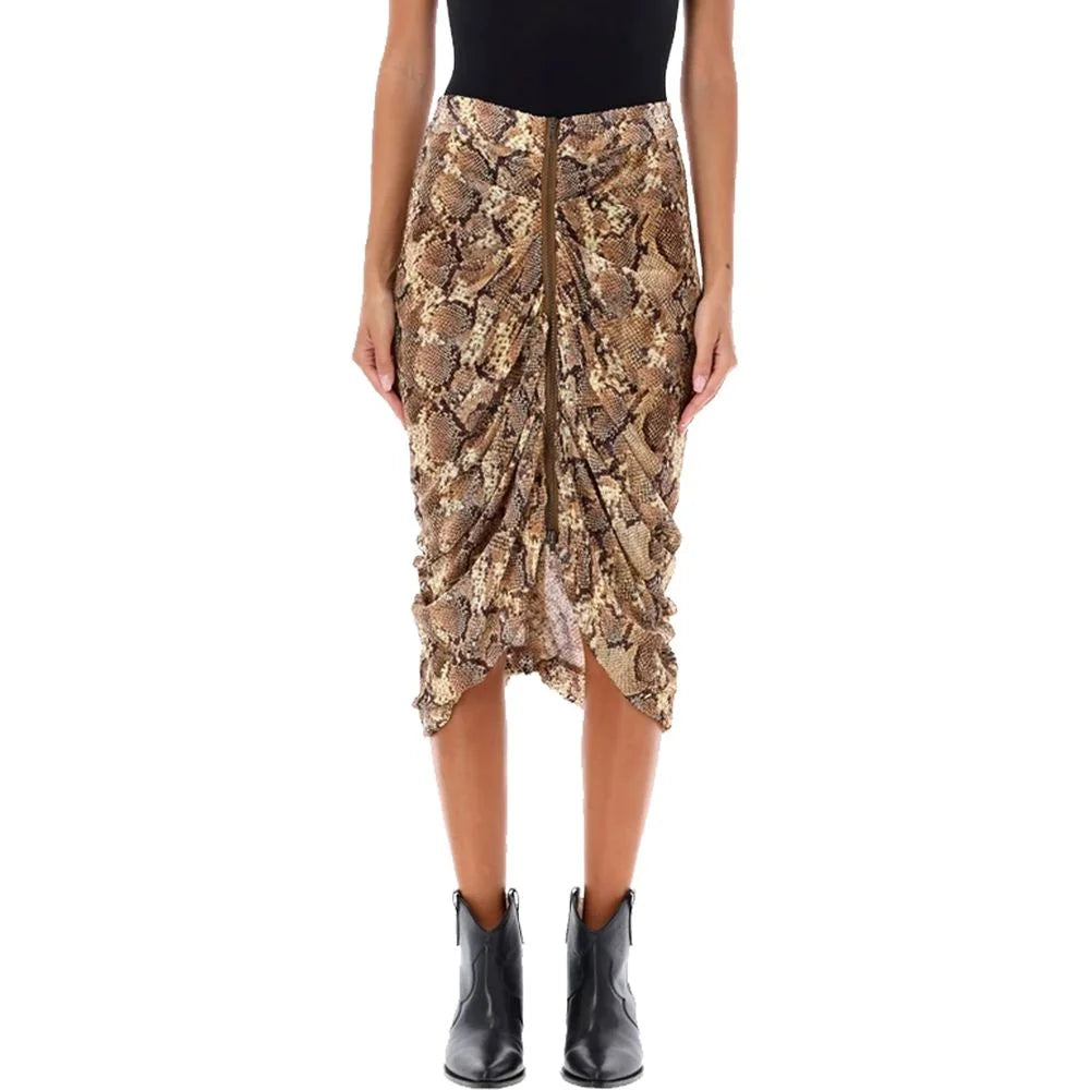 Isabel Marant Beige Silk Midi Skirt - 42