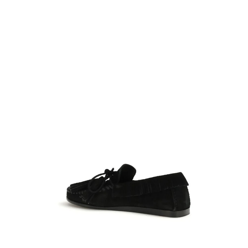 Isabel Marant Black Calf Leather Bos Taurus Slip-On Loafers
