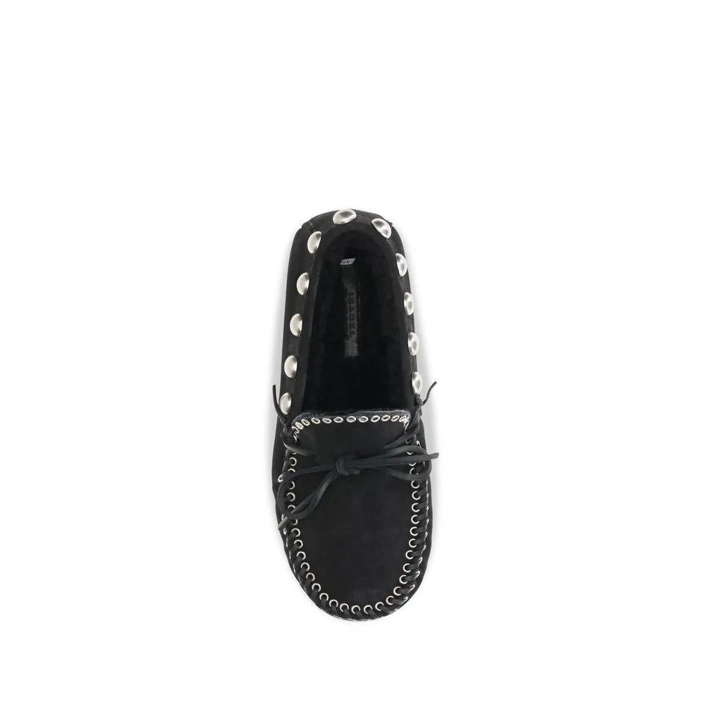 Isabel Marant Black Calf Leather Bos Taurus Slip-On Loafers