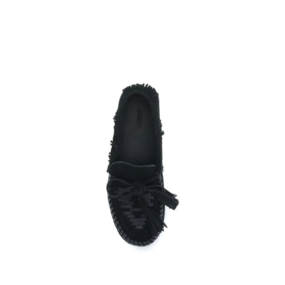 Isabel Marant Black Calf Leather Bos Taurus Slip-On Loafers
