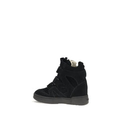 Isabel Marant Black Calf Leather Bos Taurus Sneakers