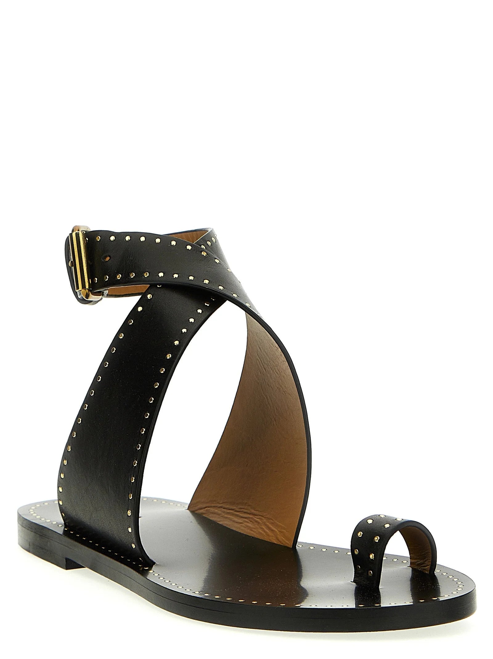 Isabel Marant mustad vasikanahast lamedad sandaalid - EU36/US6