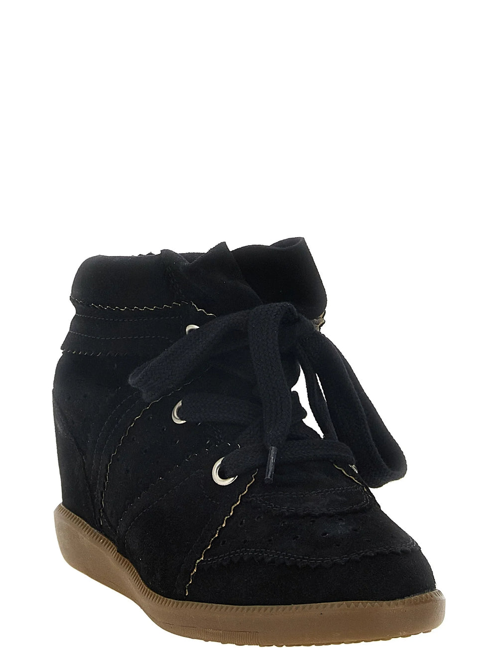 Isabel Marant Black Cowhide Wedge Sandals