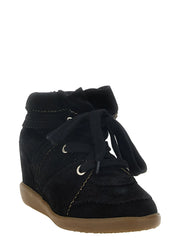 Isabel Marant Black Cowhide Wedge Sandals