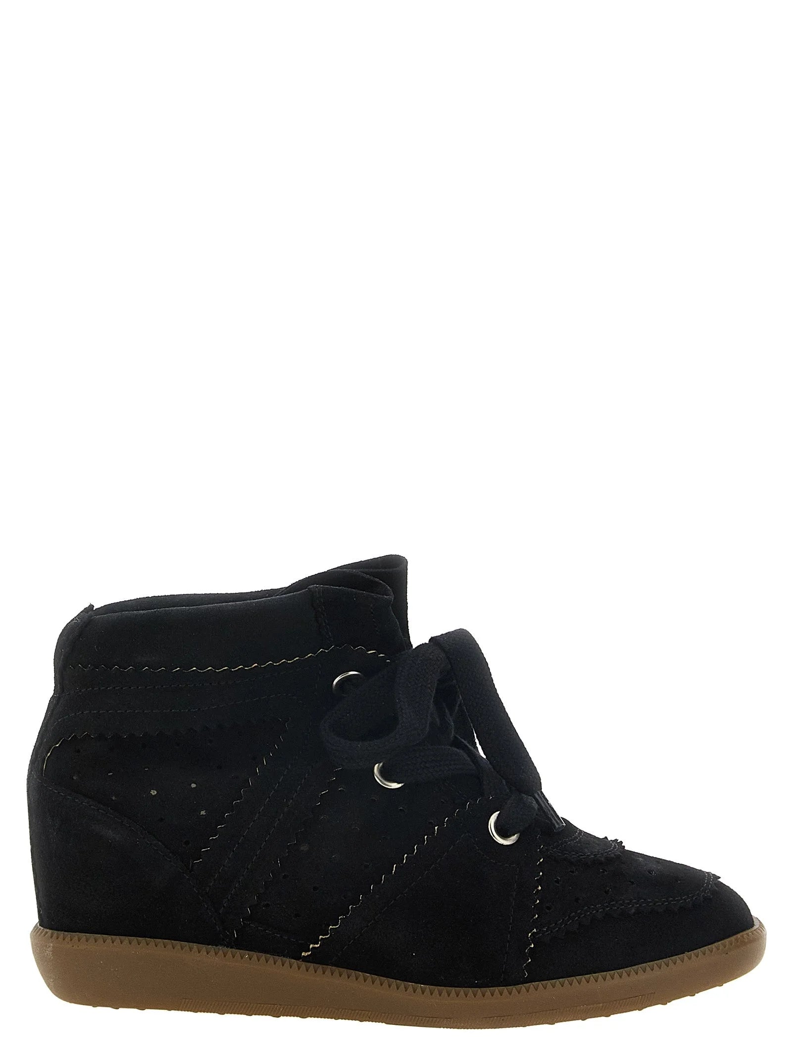 Isabel Marant Black Cowhide Wedge Sandals