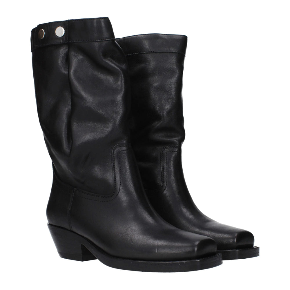 Isabel Marant Black Leather Ankle Boots - EU36/US6
