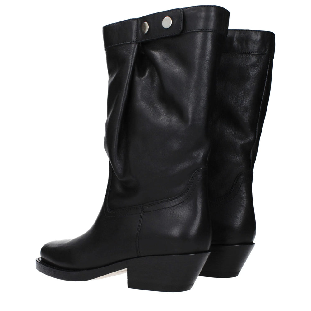 Isabel Marant Black Leather Ankle Boots - EU36/US6