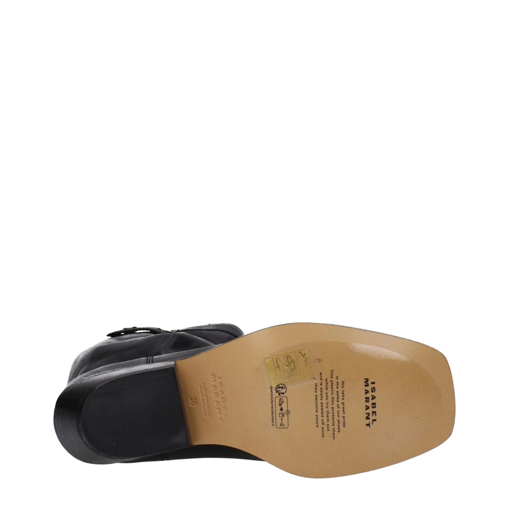 Isabel Marant Black Leather Ankle Boots - EU36/US6