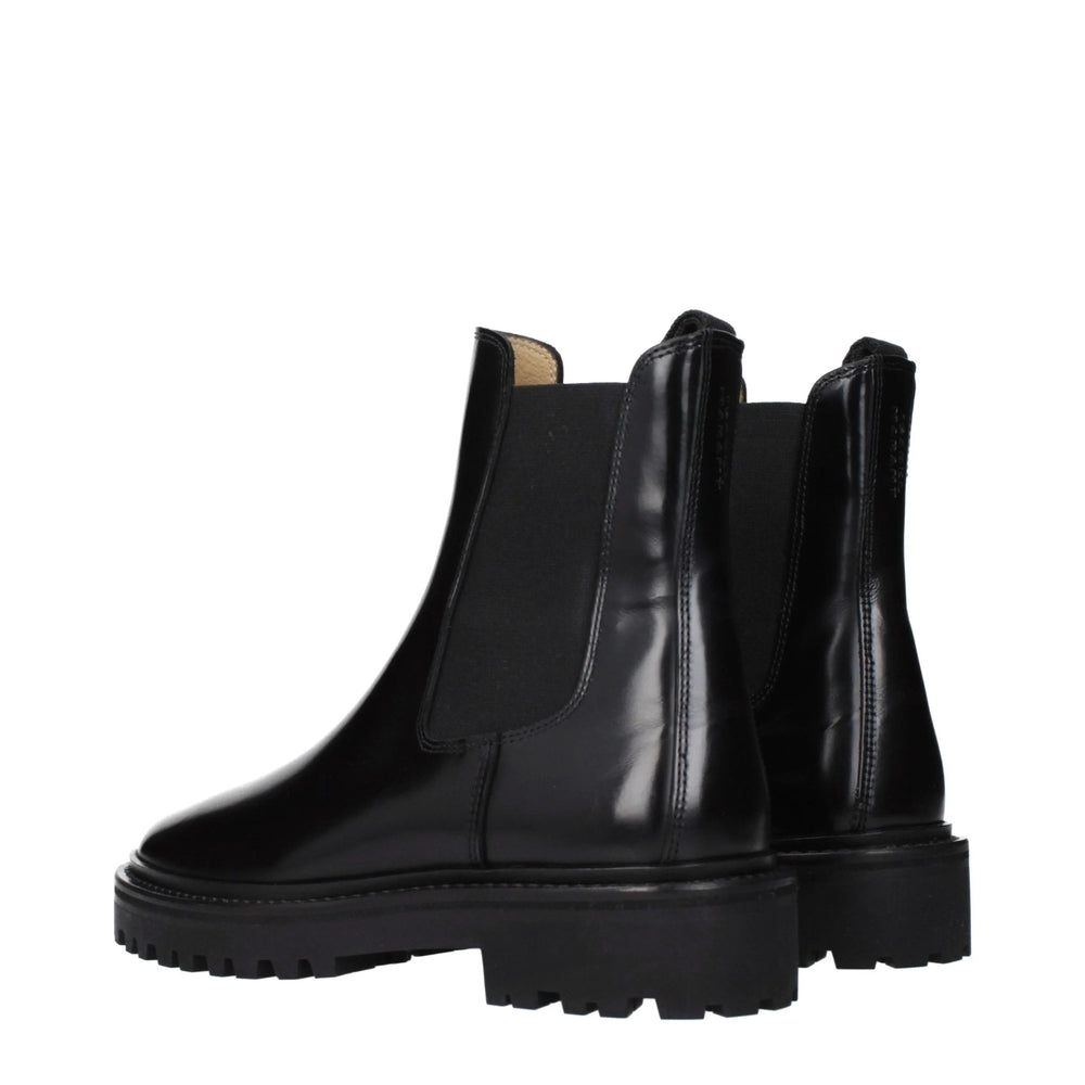 Isabel Marant Black Leather Ankle Boots - EU38/US8