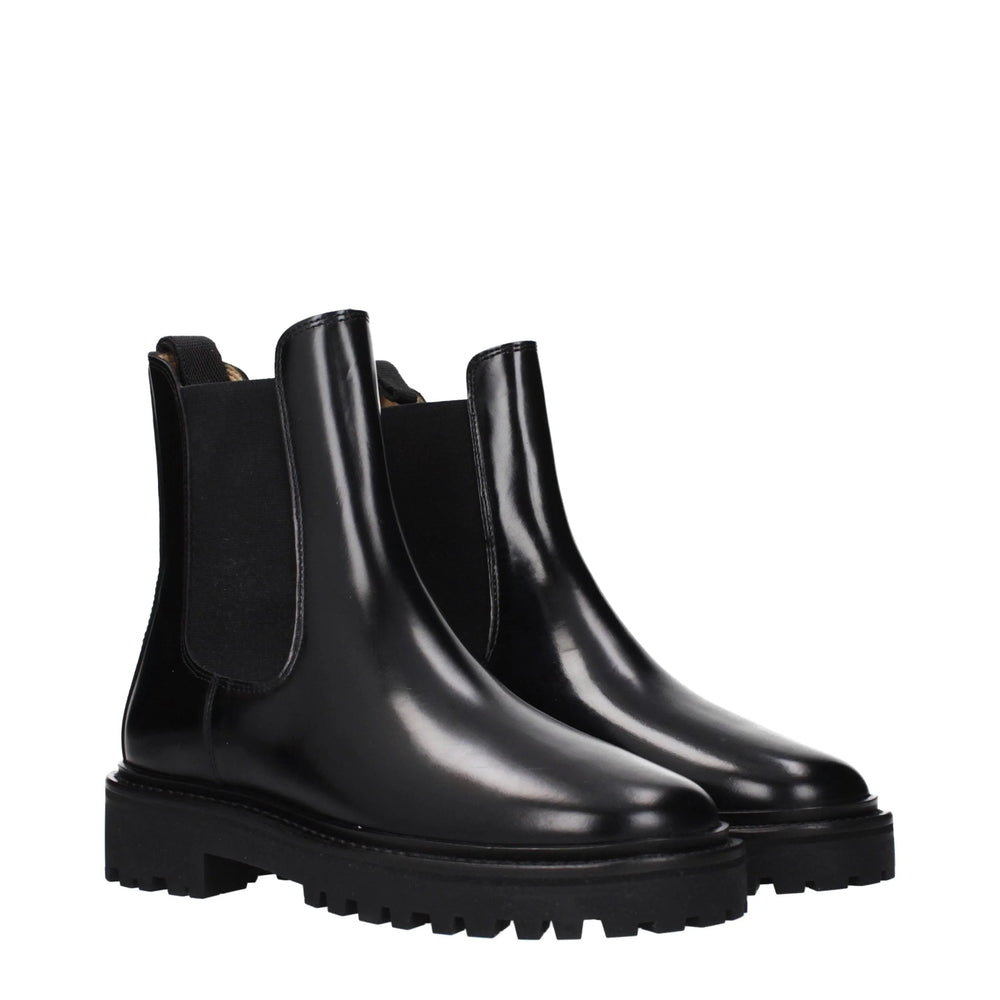 Isabel Marant Black Leather Ankle Boots - EU38/US8