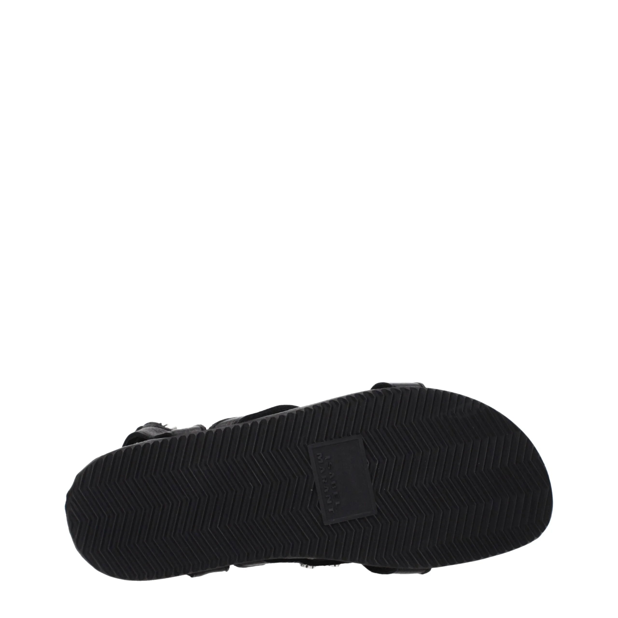 Isabel Marant Black Leather Flat Sandals