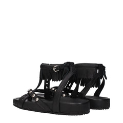 Isabel Marant Black Leather Flat Sandals