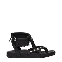 Isabel Marant Black Leather Flat Sandals