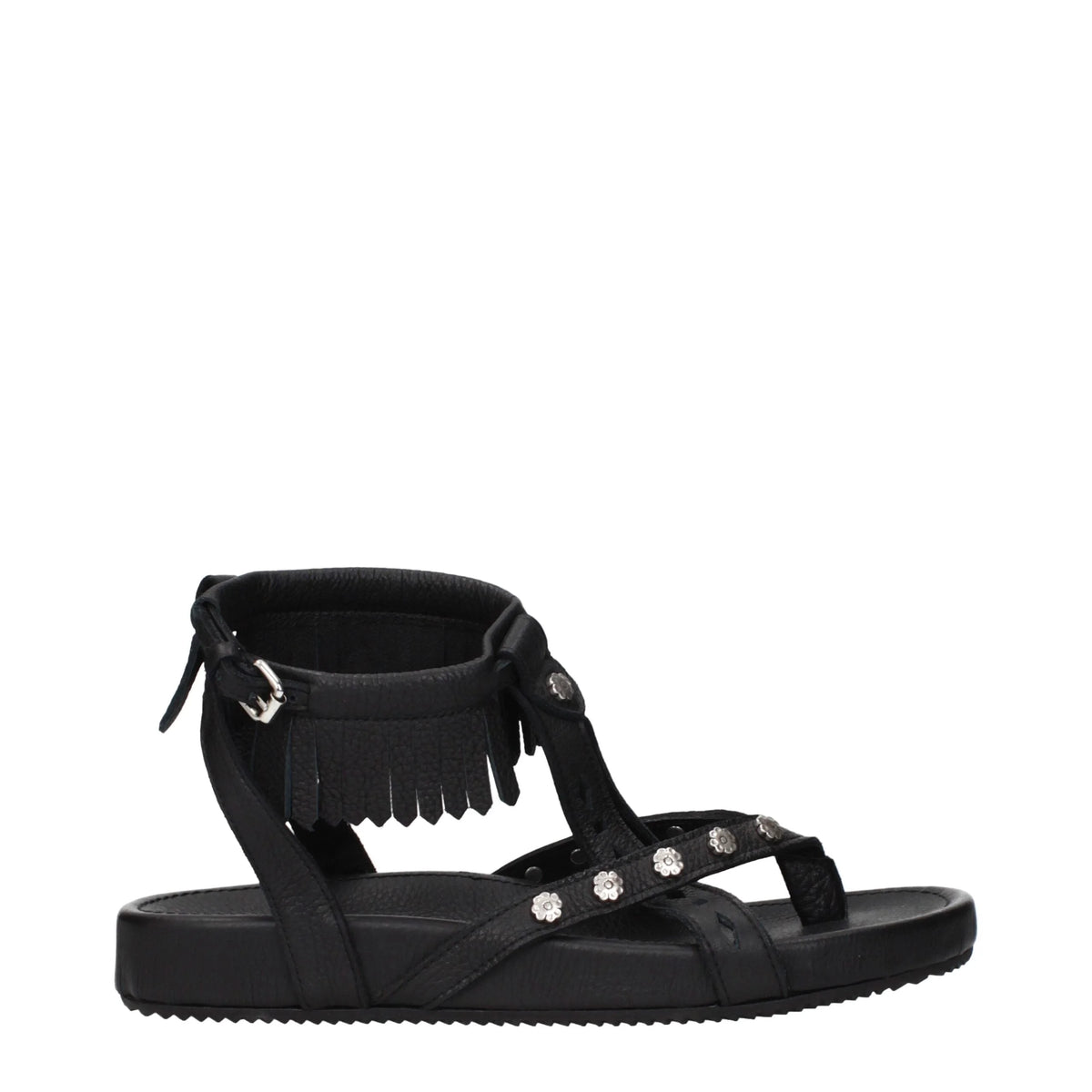 Isabel Marant Black Leather Flat Sandals