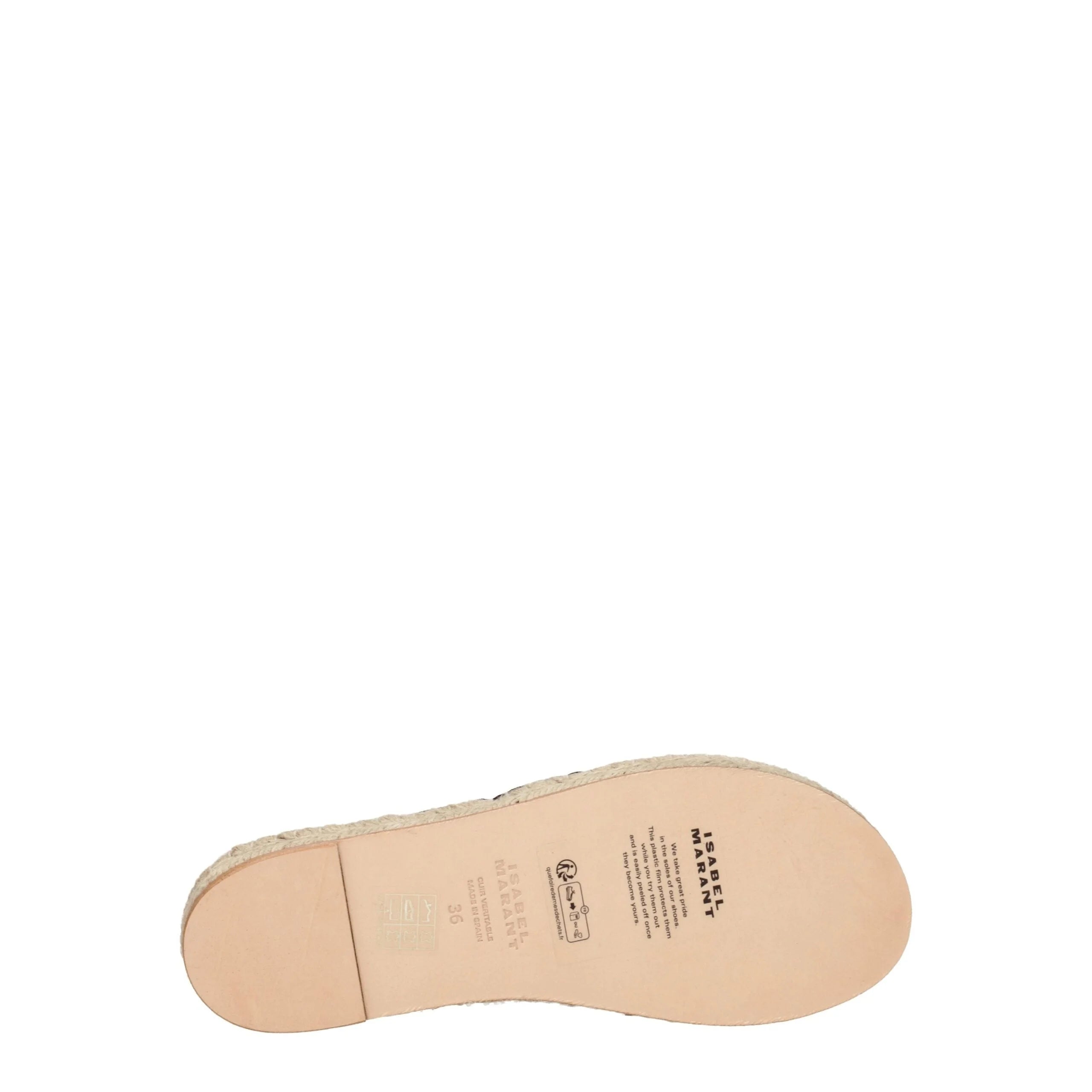 Isabel Marant Black Leather Flat Sandals - EU36/US6