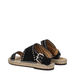 Isabel Marant Black Leather Flat Sandals - EU36/US6 - Sandals
