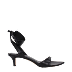 Isabel Marant Black Leather Flat Sandals - EU37/US7 - Sandals