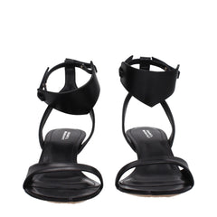 Isabel Marant Black Leather Flat Sandals - EU37/US7