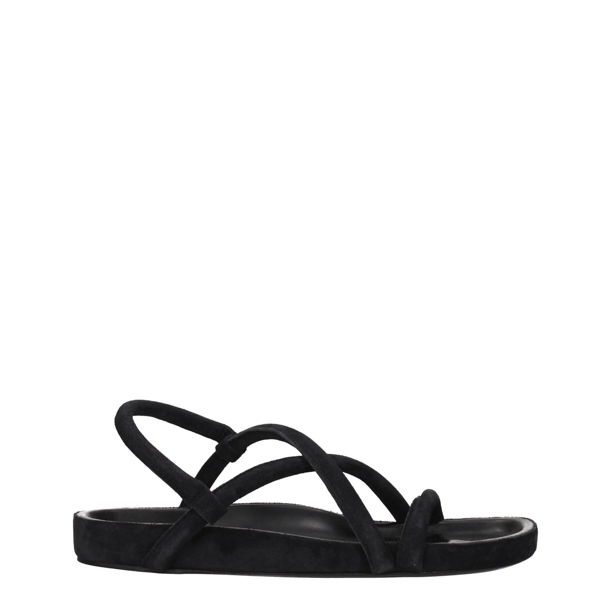 Isabel Marant Black Leather Flat Sandals - EU41/US8