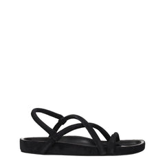 Isabel Marant Black Leather Flat Sandals - EU41/US8