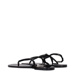 Isabel Marant Black Leather Flip-Flop Sandals