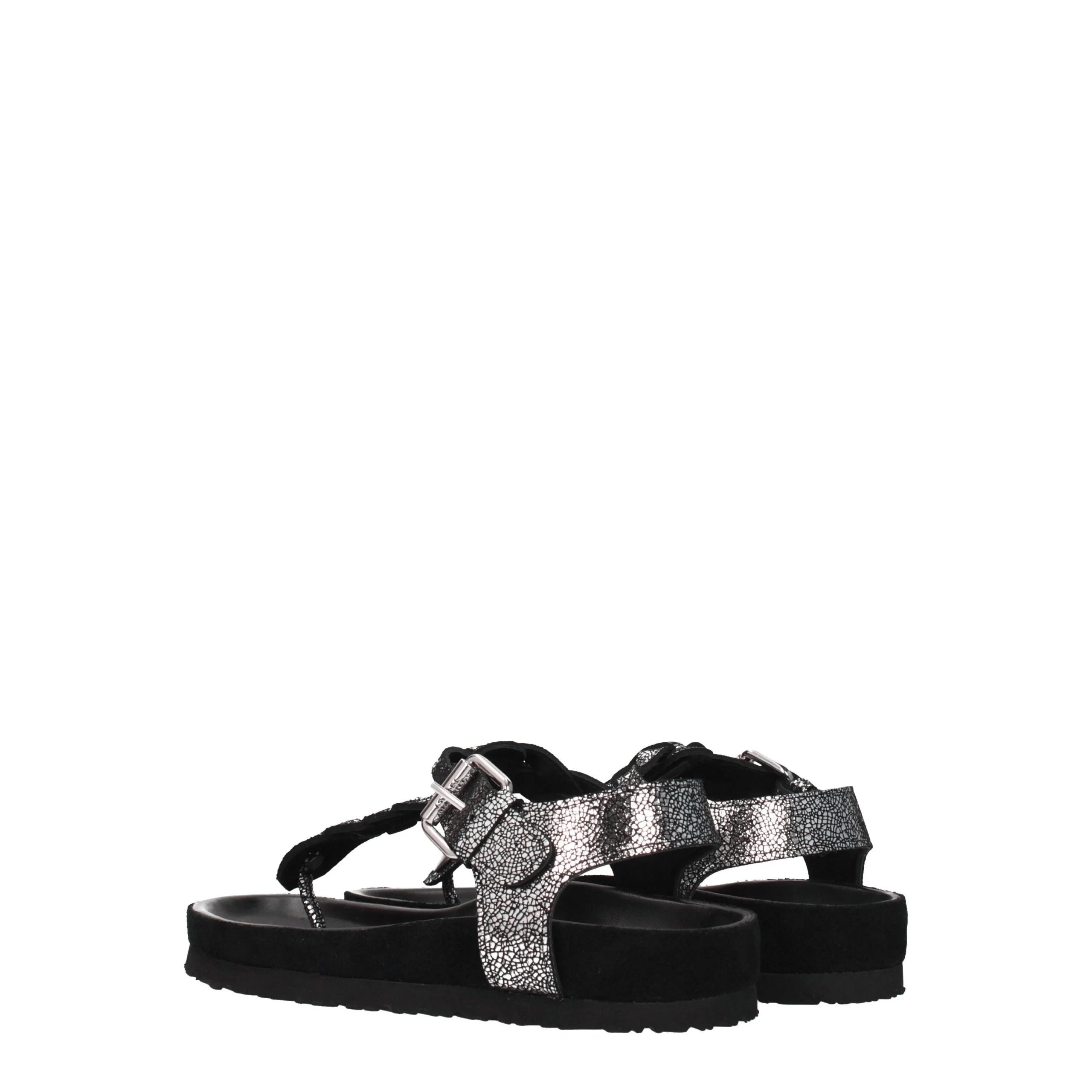 Isabel Marant Black Leather Flip-Flop Sandals