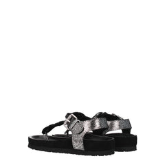 Isabel Marant Black Leather Flip-Flop Sandals