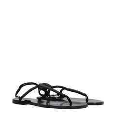 Isabel Marant Black Leather Flip-Flop Sandals - Sandals