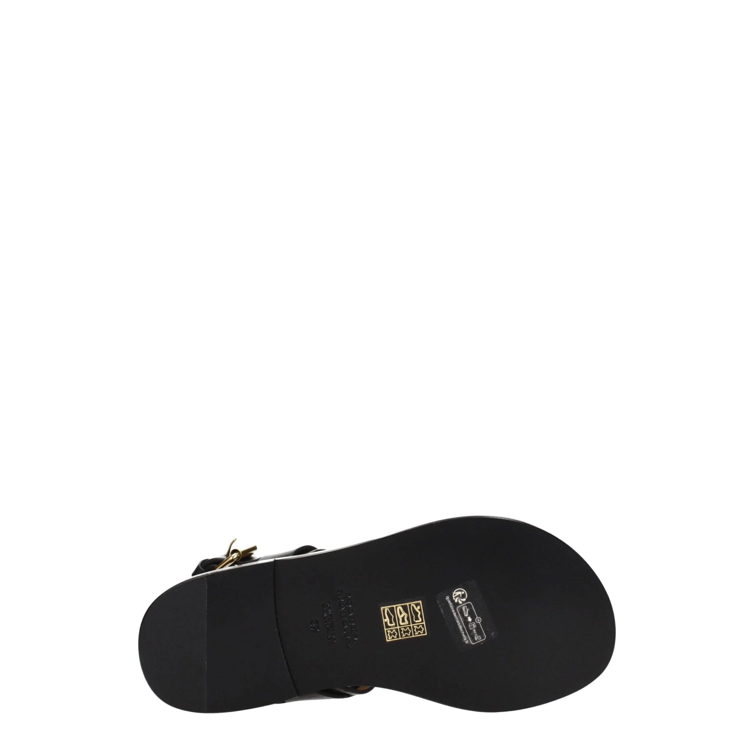 Isabel Marant Black Leather Flip-Flop Sandals - EU37/US7