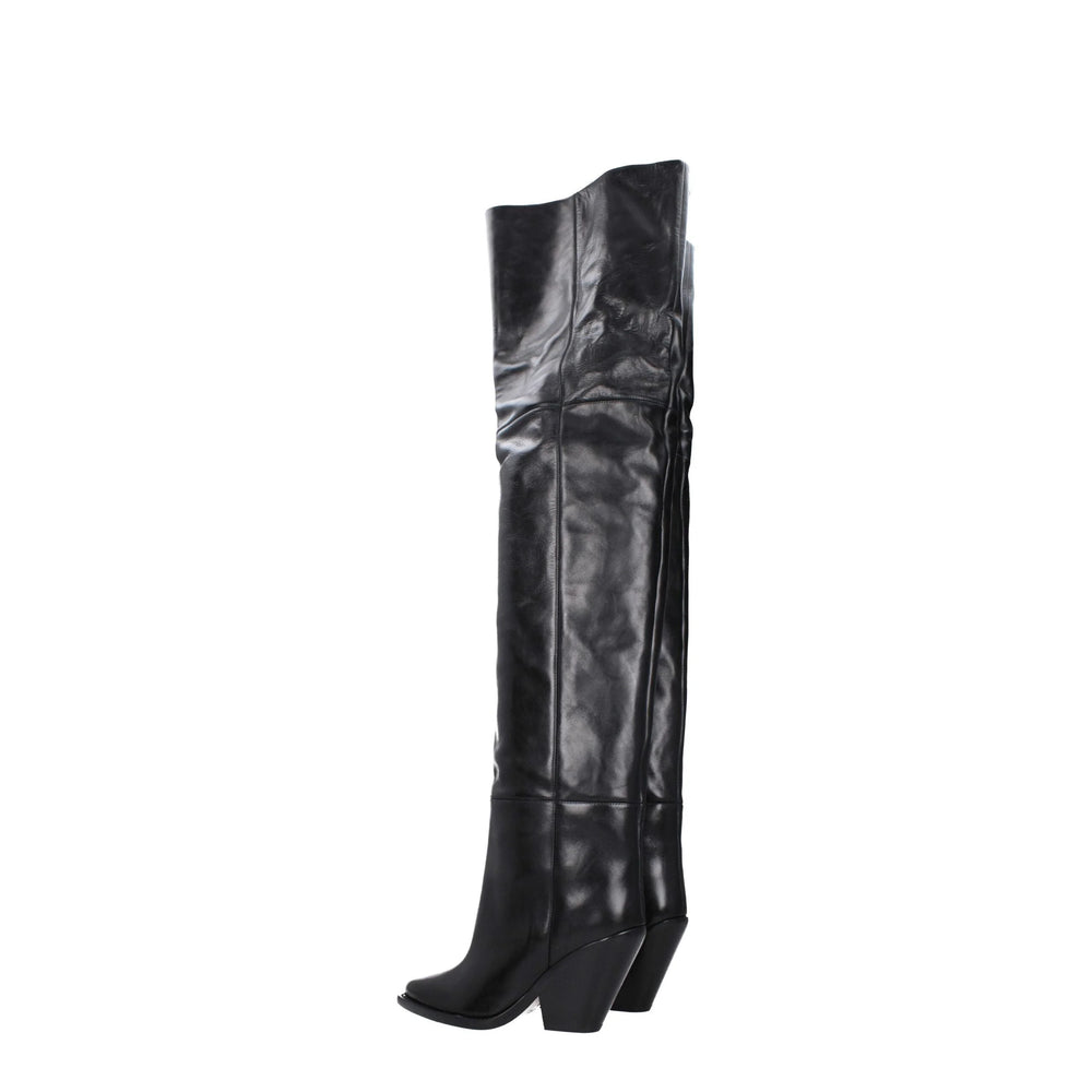 Isabel Marant Black Leather Over The Knee - EU36/US6