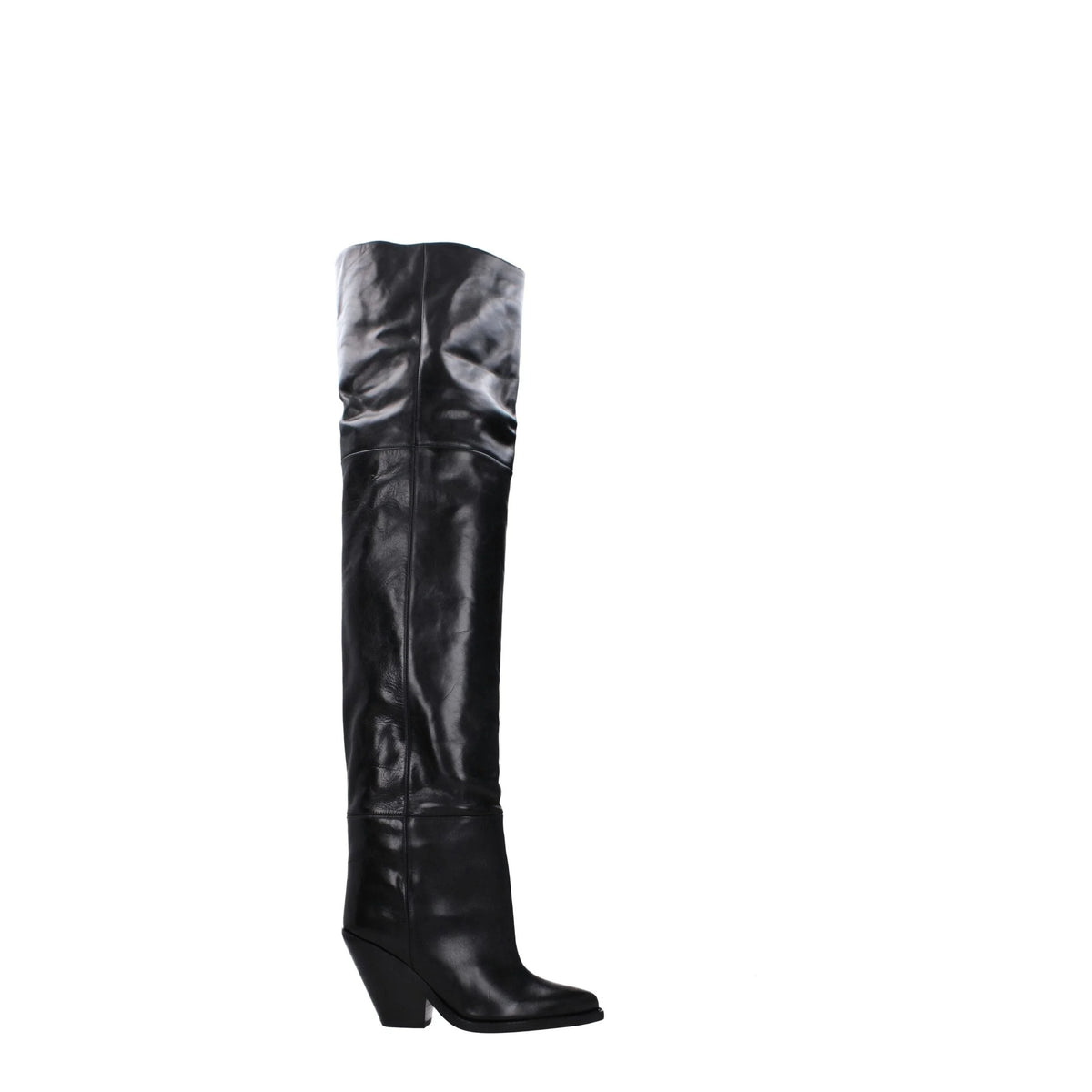 Isabel Marant Black Leather Over The Knee - EU36/US6