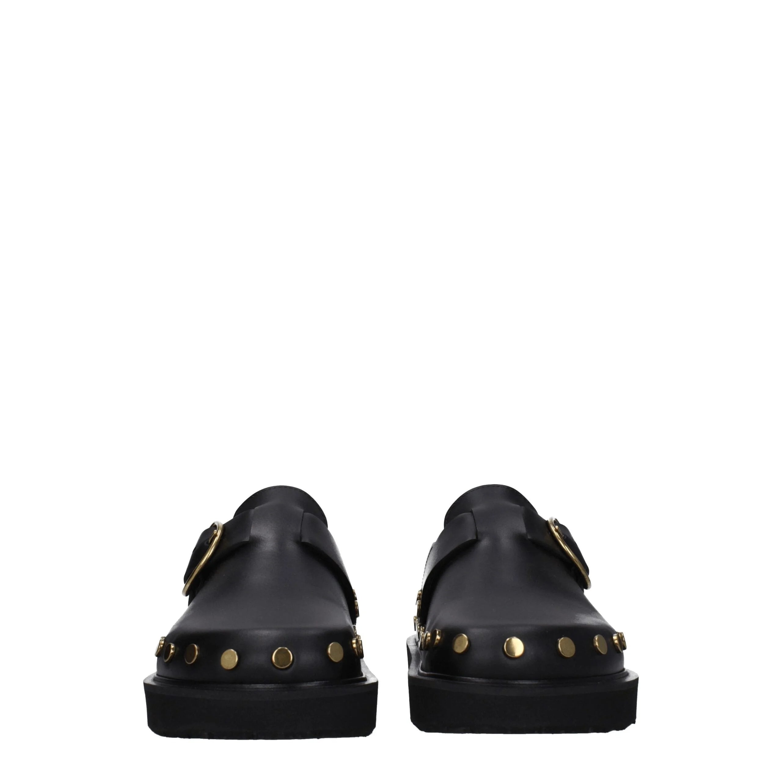Isabel Marant Black Leather Slippers Sandals - Sandals