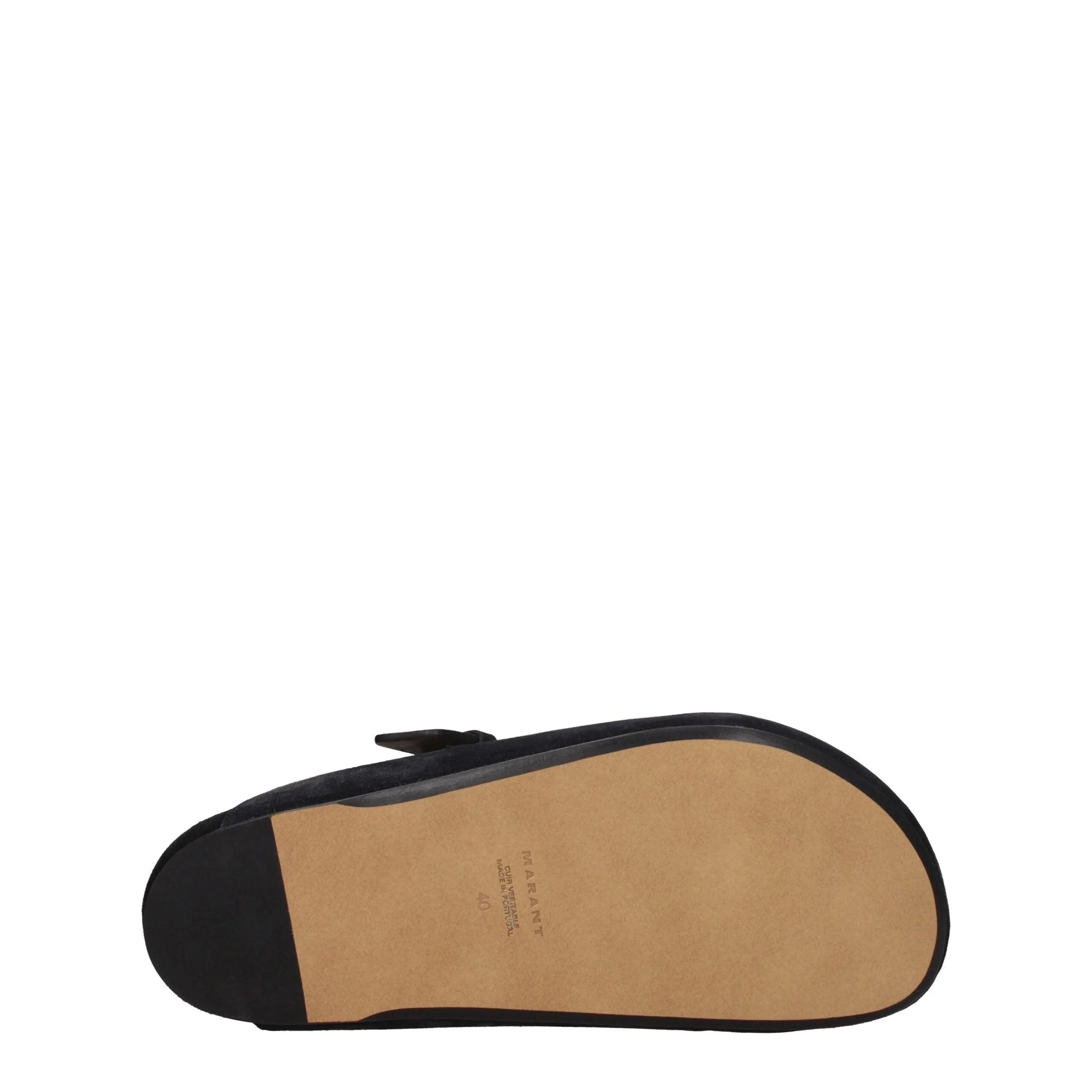 Isabel Marant Black Leather Slippers Sandals - EU42/US9