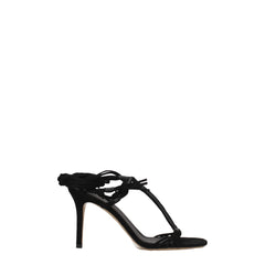 Isabel Marant Black Leather Stiletto Heels Sandals