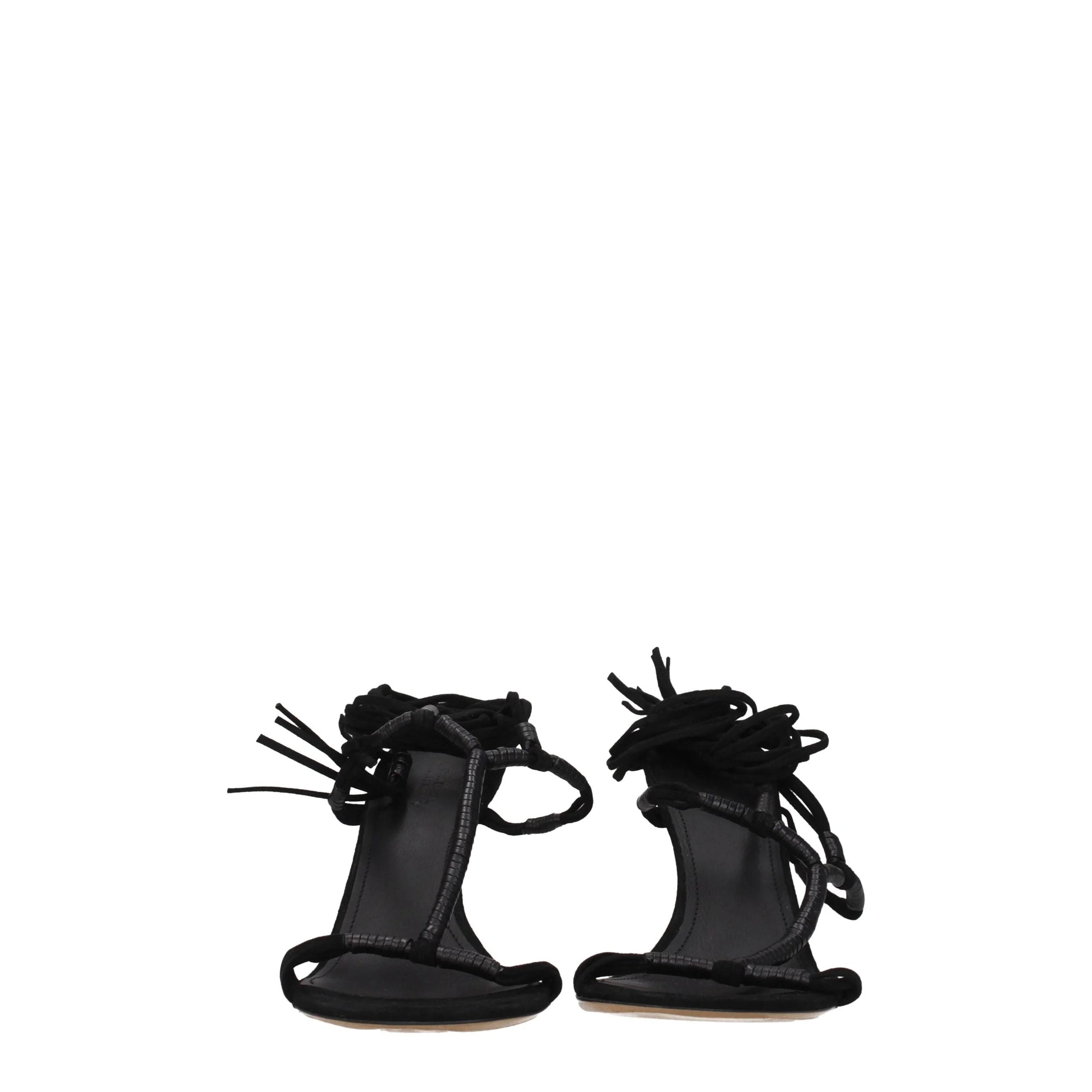 Isabel Marant Black Leather Stiletto Heels Sandals