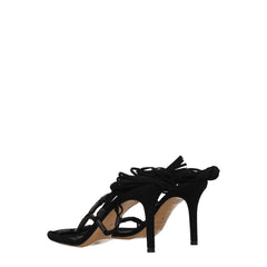 Isabel Marant Black Leather Stiletto Heels Sandals