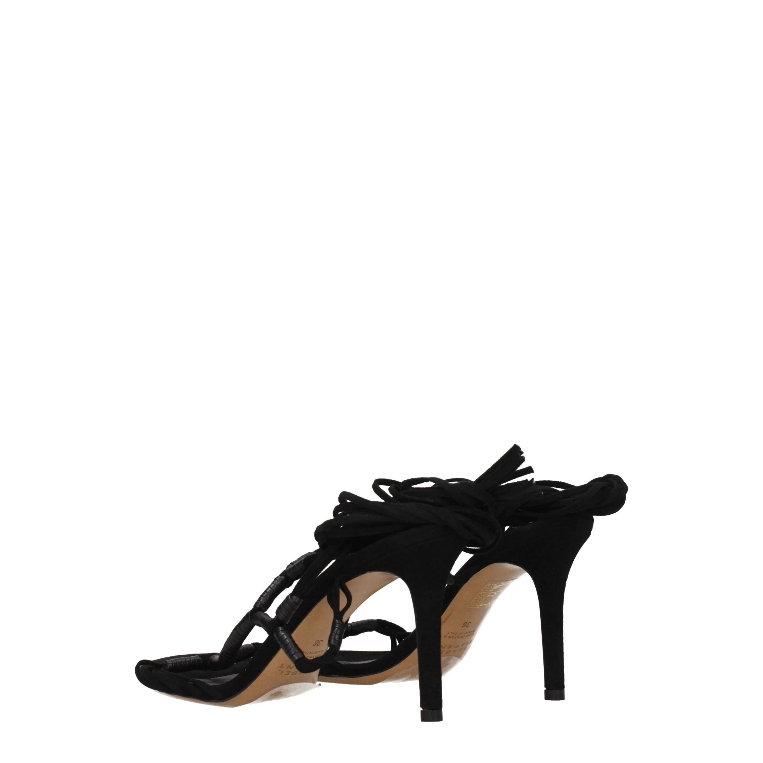Isabel Marant Black Leather Stiletto Heels Sandals